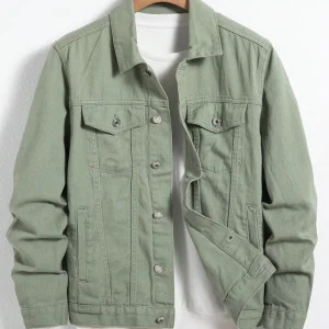 Chaqueta vaquera de hombre para primavera y otoño. Abrigo verde. | Ropa de hombre · Omeda.es
