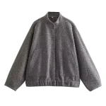 Chaquetas Bomber para mujer, abrigos con cuello redondo, botones de | Ropa de mujer · Omeda.es