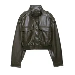 Chaquetas Bomber para mujer, abrigos Vintage de cuero PU, abrigos con | Ropa de mujer · Omeda.es