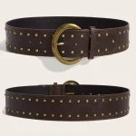 Cinturón ancho de gama alta para mujer, cinturón minimalista marrón, | Accesorios de moda · Omeda.es
