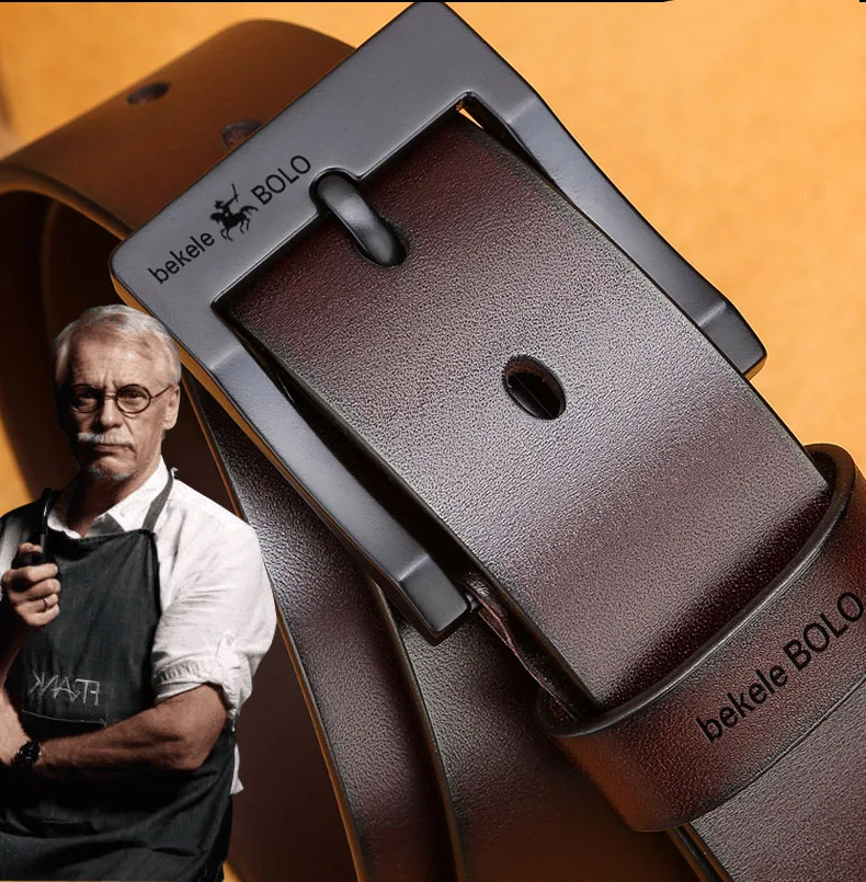 Cinturón de cuero genuino para hombre, cinturones de aleación a la | Accesorios de moda · Omeda.es - Imagen 4