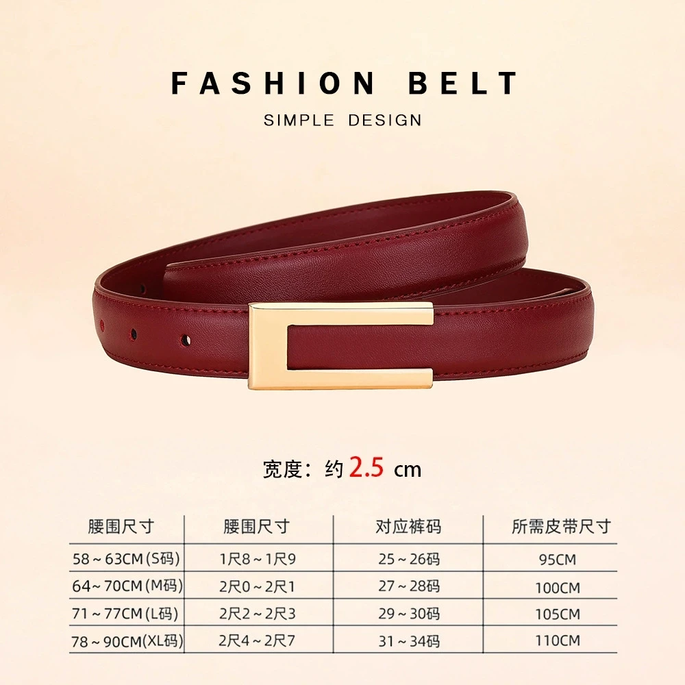 Cinturón de cuero genuino para mujer; cinturón de moda de piel de | Accesorios de moda · Omeda.es - Imagen 13