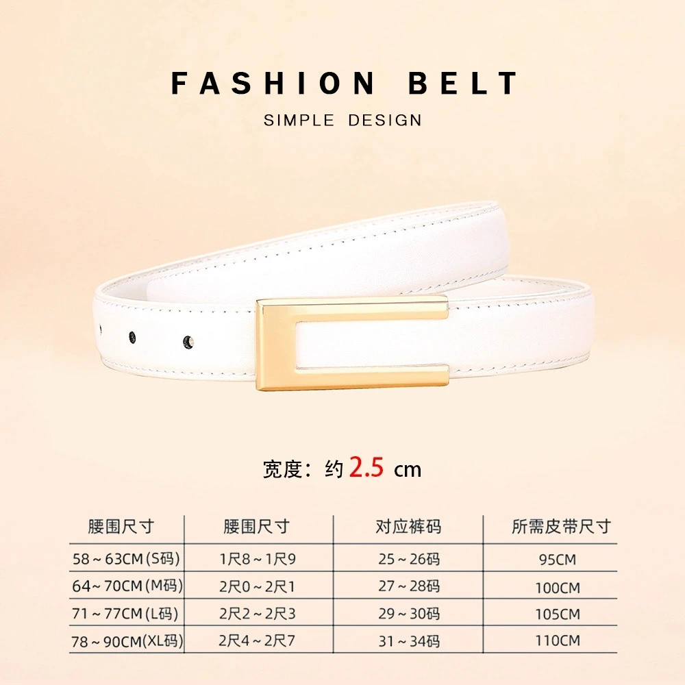 Cinturón de cuero genuino para mujer; cinturón de moda de piel de | Accesorios de moda · Omeda.es - Imagen 14