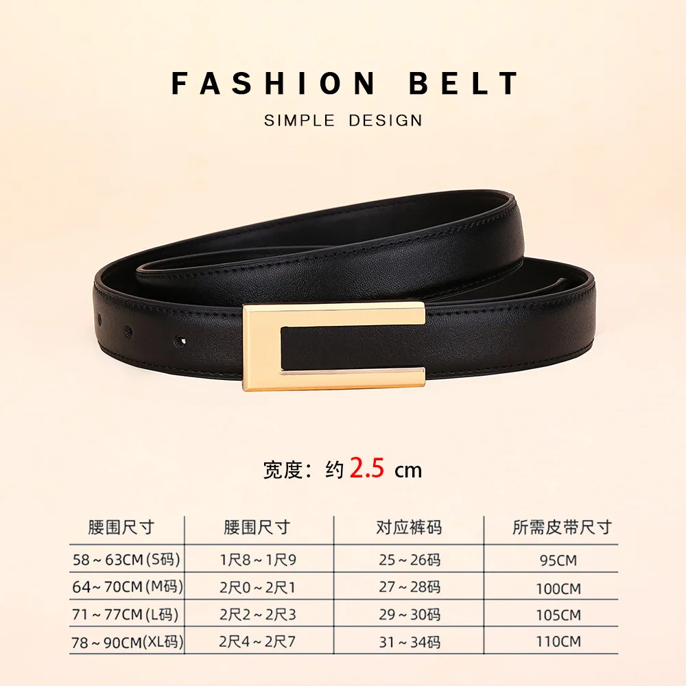 Cinturón de cuero genuino para mujer; cinturón de moda de piel de | Accesorios de moda · Omeda.es - Imagen 15