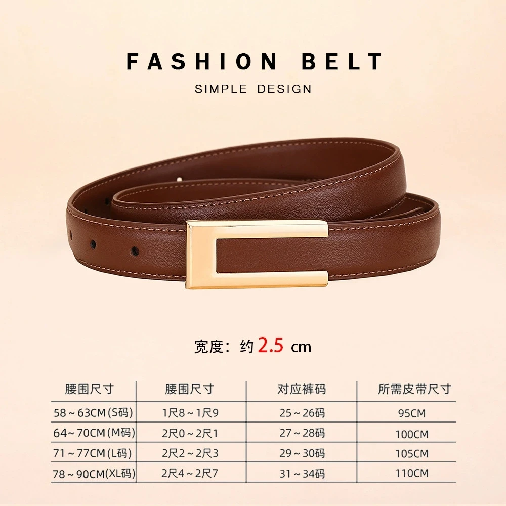 Cinturón de cuero genuino para mujer; cinturón de moda de piel de | Accesorios de moda · Omeda.es - Imagen 16