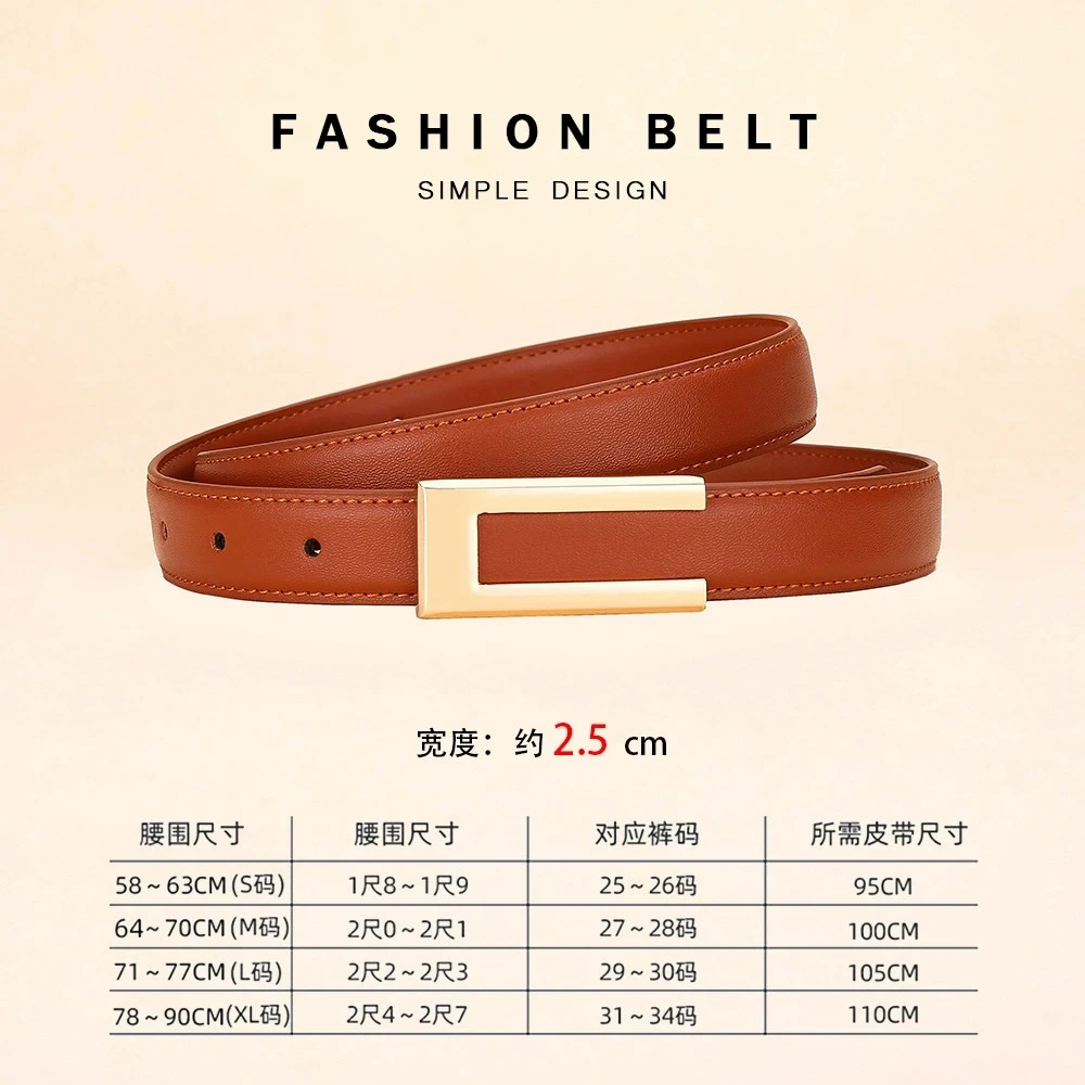 Cinturón de cuero genuino para mujer; cinturón de moda de piel de | Accesorios de moda · Omeda.es - Imagen 17