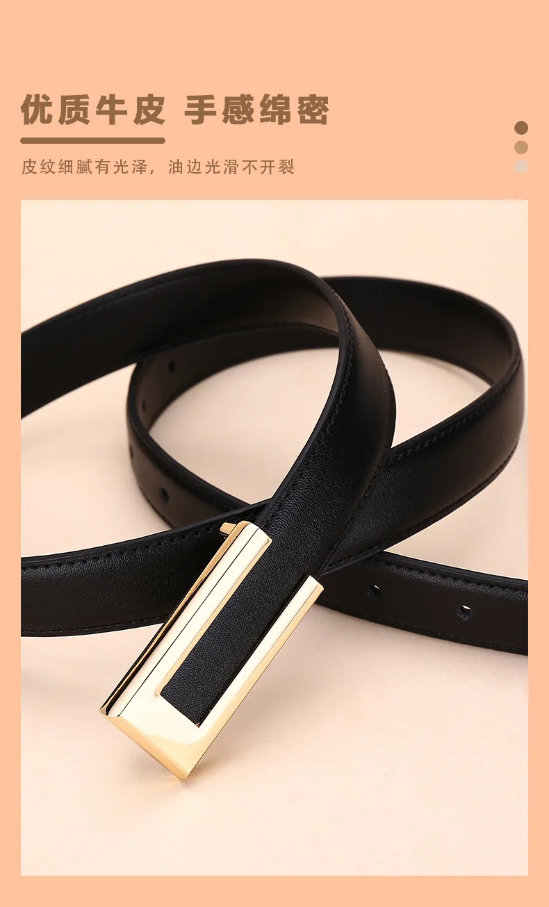 Cinturón de cuero genuino para mujer; cinturón de moda de piel de | Accesorios de moda · Omeda.es - Imagen 7