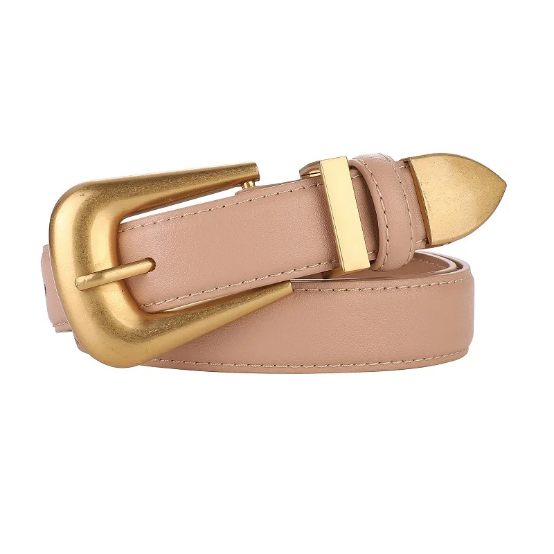 Cinturón de cuero genuino para mujer, cuero burdeos con hebilla de | Accesorios de moda · Omeda.es - Imagen 13