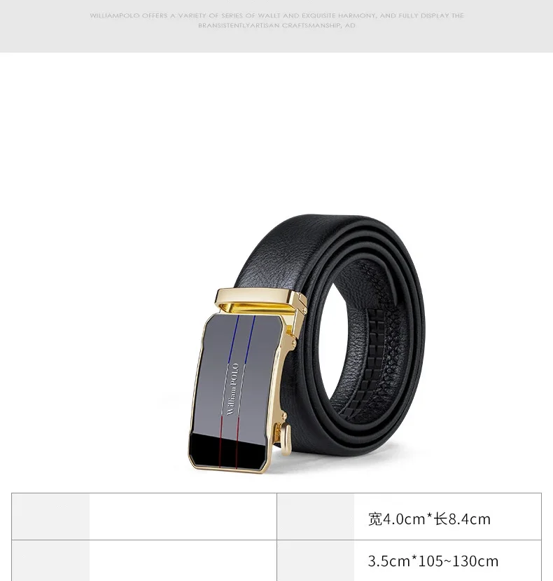 Cinturón de cuero con hebilla automática para hombre, cinturón de | Accesorios de moda · Omeda.es - Imagen 10