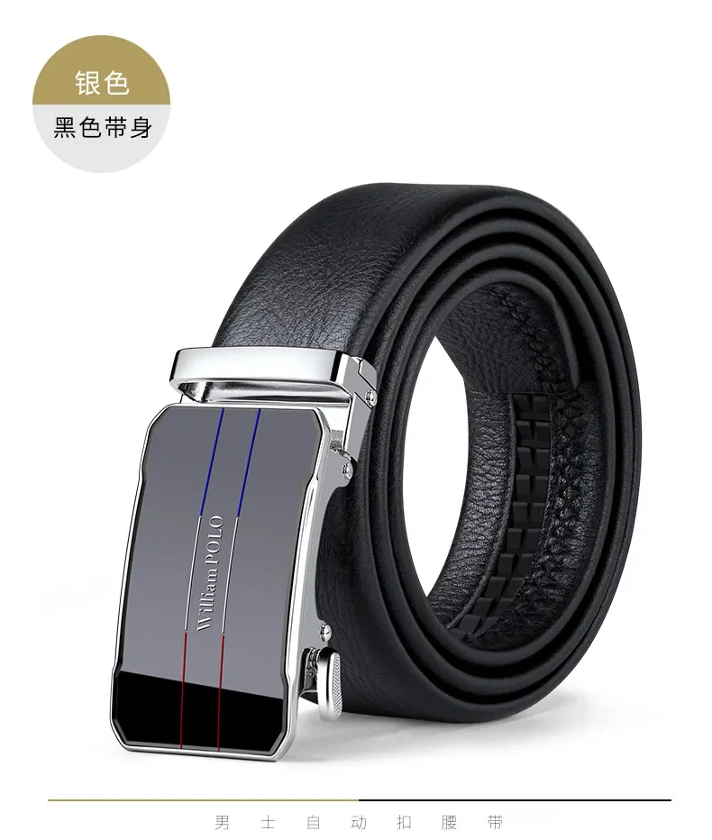 Cinturón de cuero con hebilla automática para hombre, cinturón de | Accesorios de moda · Omeda.es - Imagen 13