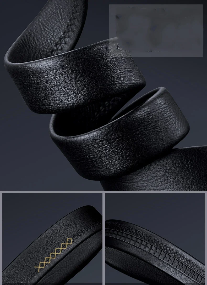 Cinturón de cuero con hebilla automática para hombre, cinturón de | Accesorios de moda · Omeda.es - Imagen 9