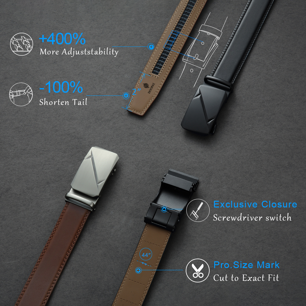 Cinturón de cuero para hombre, cinturón con hebilla automática, | Accesorios de moda · Omeda.es - Imagen 6