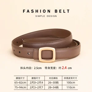 Cinturón de cuero para mujer con decoración sencilla de alta gama; | Accesorios de moda · Omeda.es