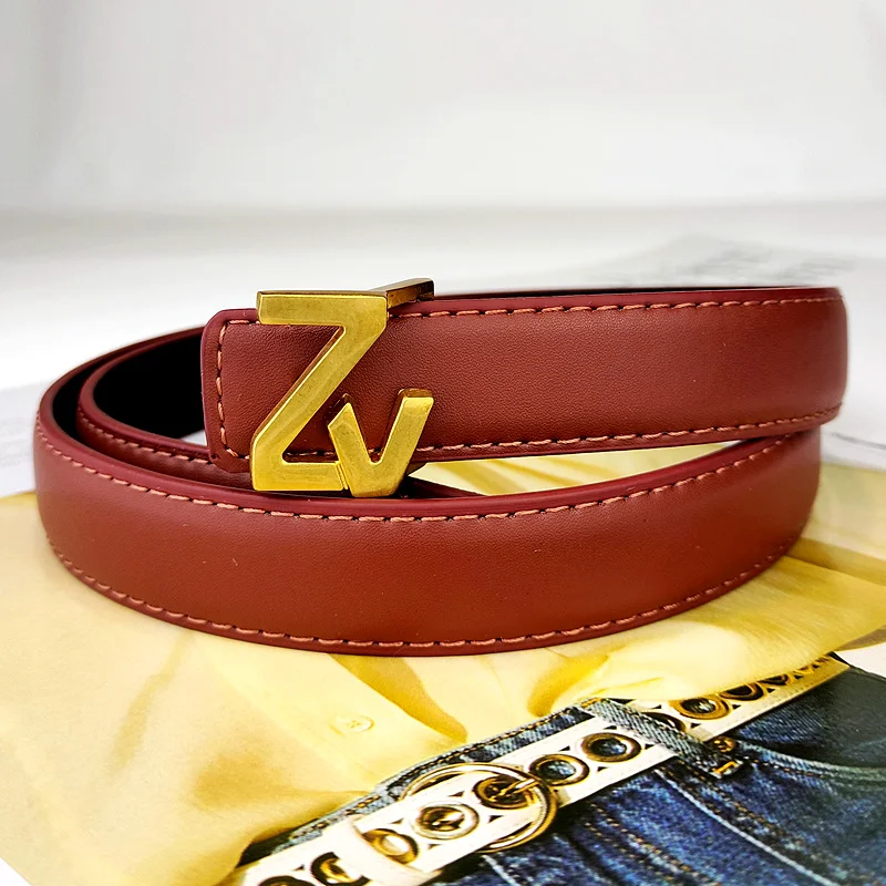 Cinturón de mujer con hebilla zv, lujo ligero, simple y de alta gama, | Accesorios de moda · Omeda.es