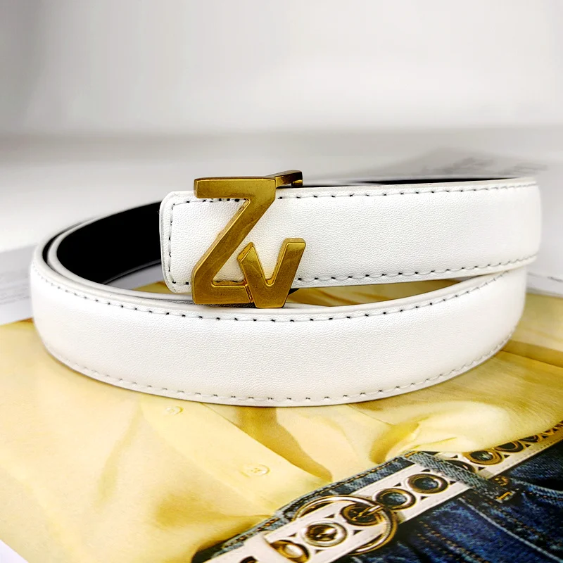 Cinturón de mujer con hebilla zv, lujo ligero, simple y de alta gama, | Accesorios de moda · Omeda.es - Imagen 3