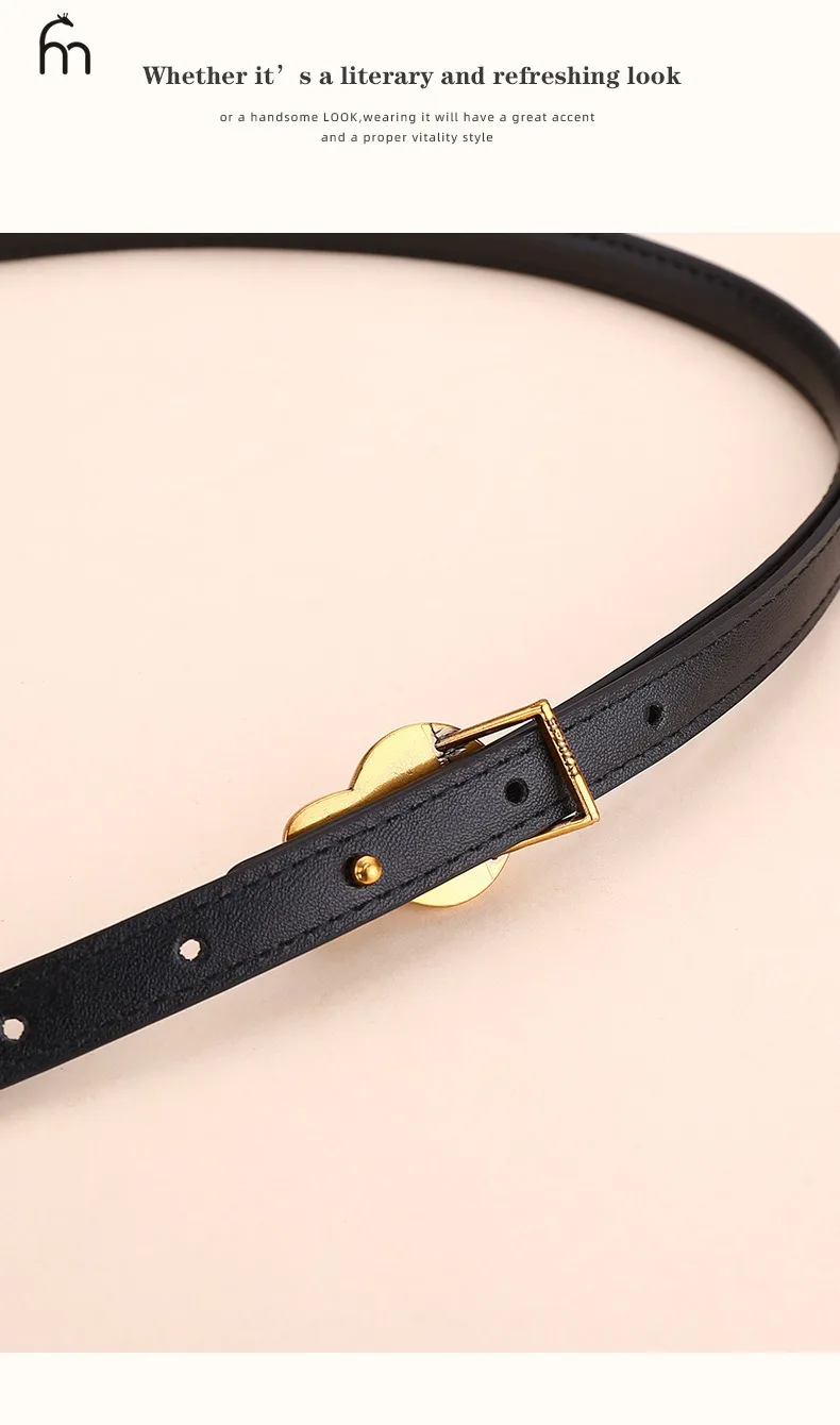 Cinturón con nudo de cuero auténtico para mujer, cinturón de moda con | Accesorios de moda · Omeda.es - Imagen 8