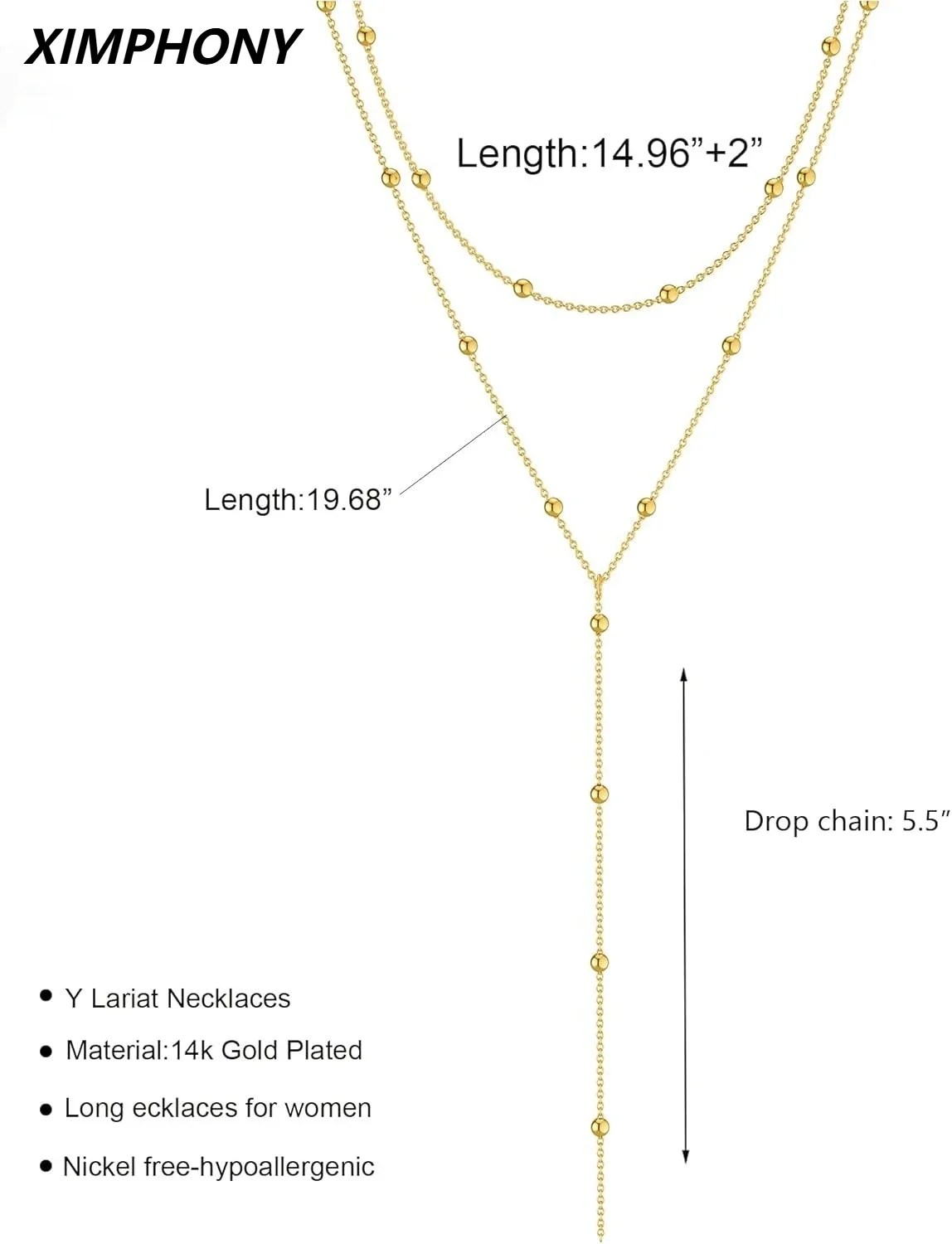 Collar de oro para mujer, chapado en oro de 14k/plata, collar con | Accesorios de moda · Omeda.es - Imagen 3