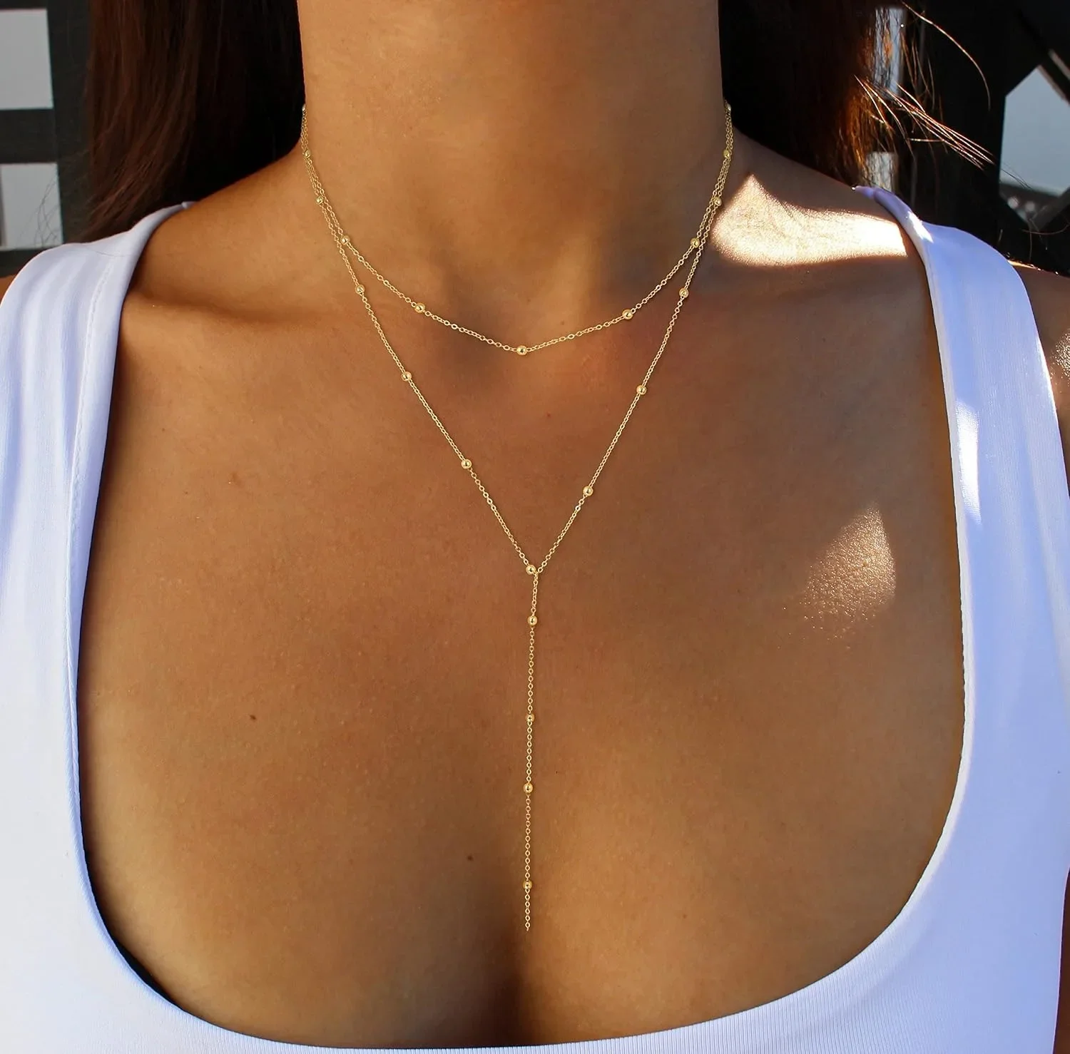 Collar de oro para mujer, chapado en oro de 14k/plata, collar con | Accesorios de moda · Omeda.es - Imagen 6