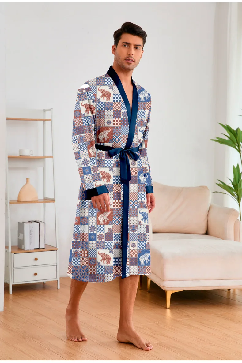 Conjunto de Albornoz de leopardo para hombre, 2 piezas, Kimono de | Ropa de hombre · Omeda.es - Imagen 11