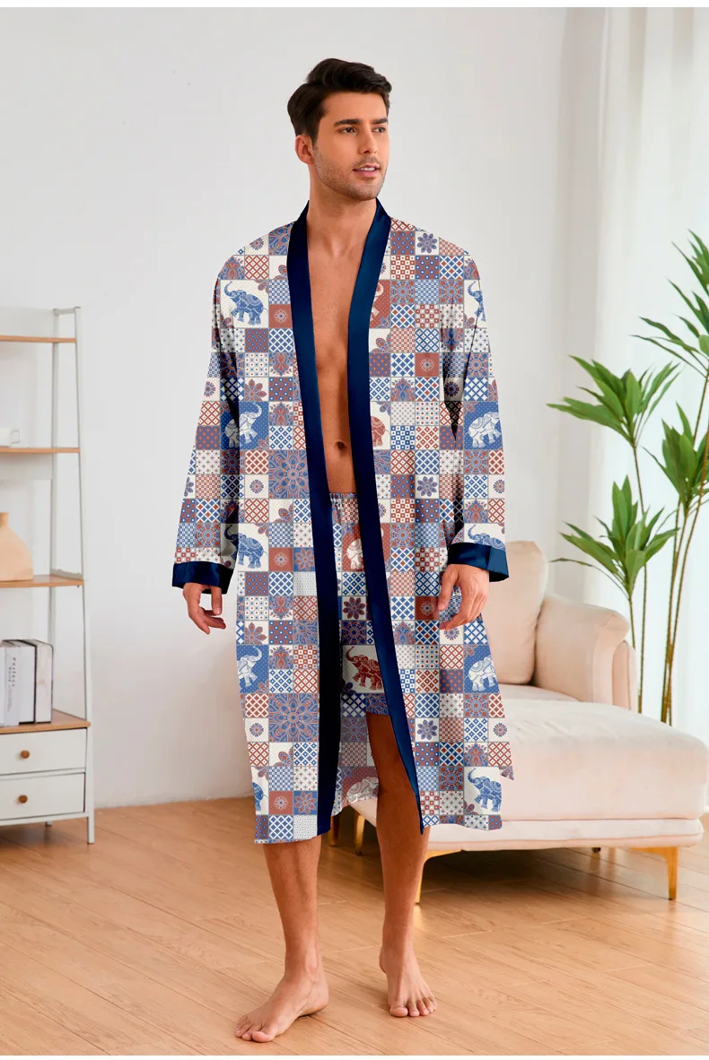 Conjunto de Albornoz de leopardo para hombre, 2 piezas, Kimono de | Ropa de hombre · Omeda.es - Imagen 12