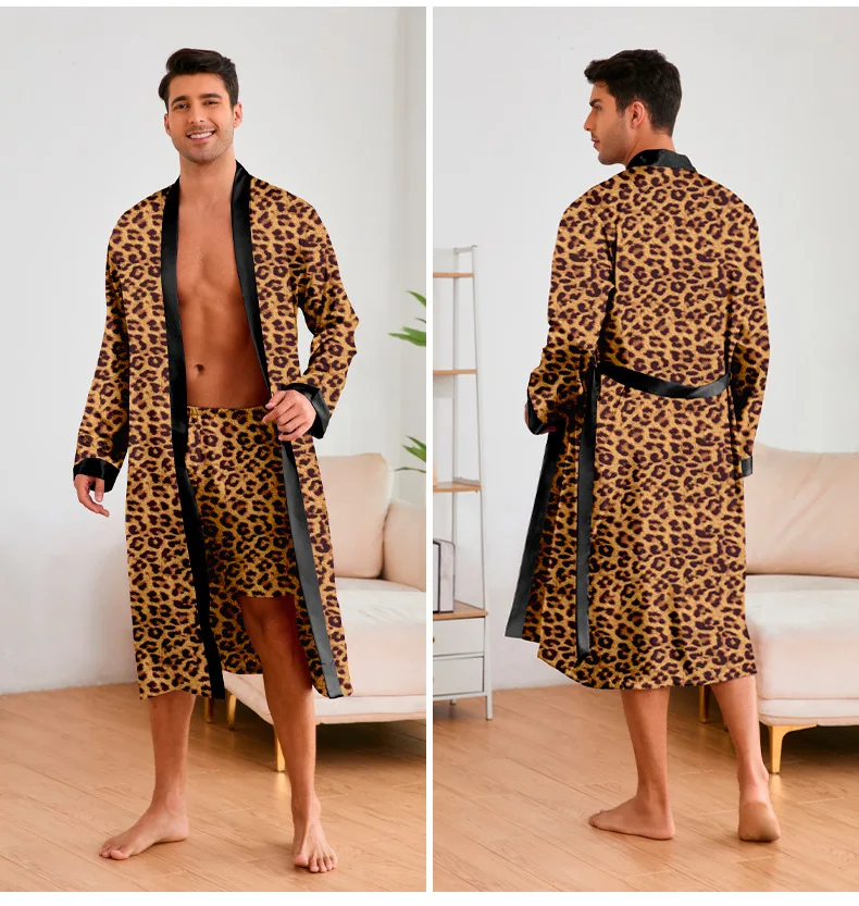 Conjunto de Albornoz de leopardo para hombre, 2 piezas, Kimono de | Ropa de hombre · Omeda.es - Imagen 16