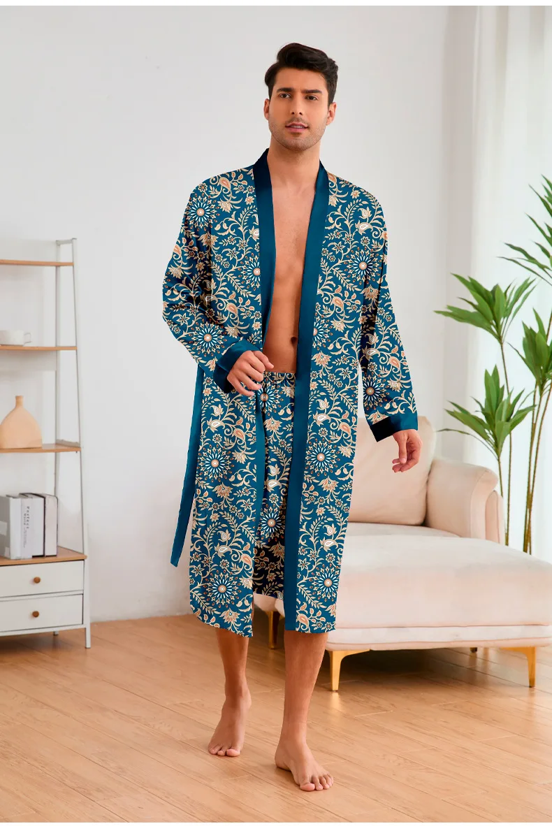 Conjunto de Albornoz de leopardo para hombre, 2 piezas, Kimono de | Ropa de hombre · Omeda.es - Imagen 24