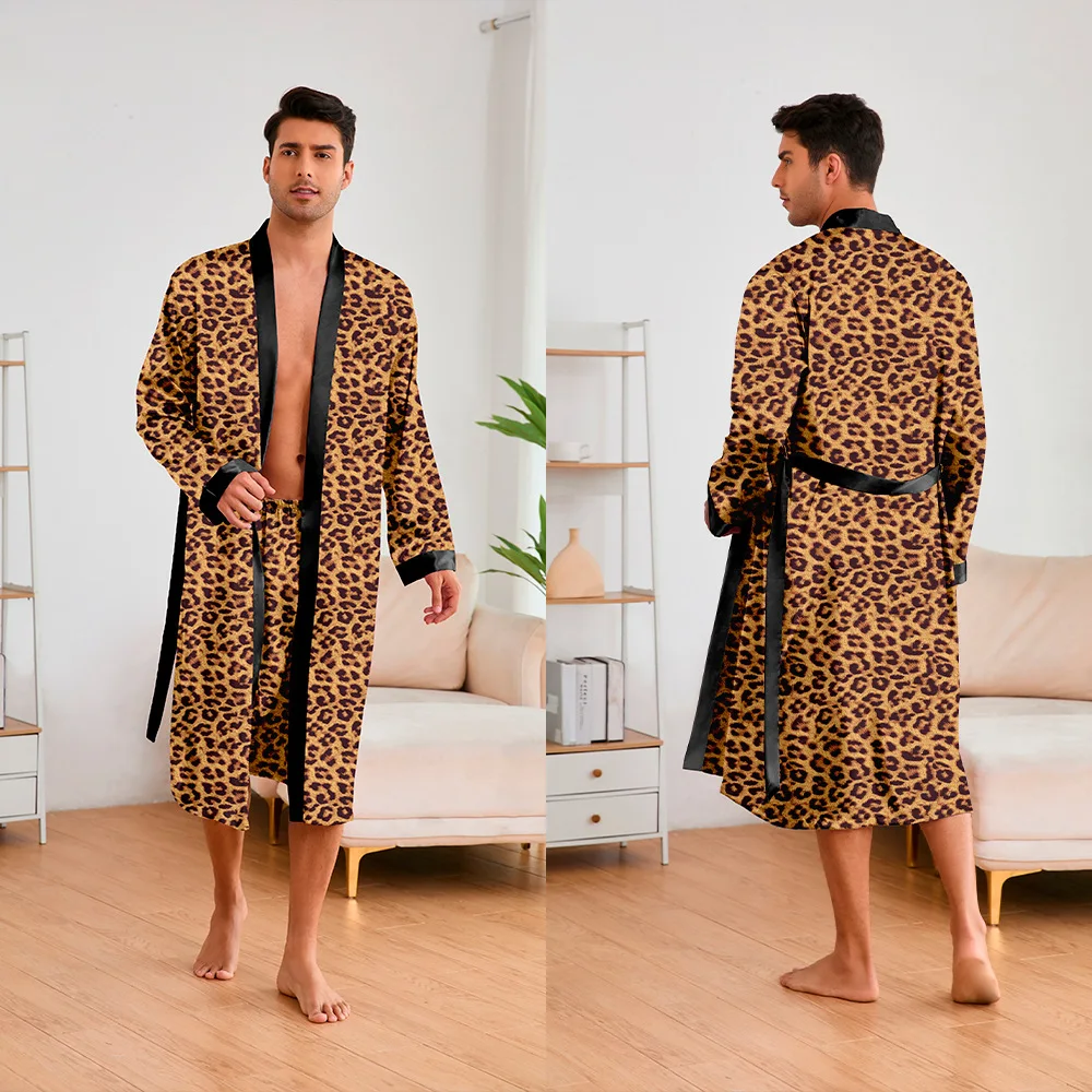 Conjunto de Albornoz de leopardo para hombre, 2 piezas, Kimono de | Ropa de hombre · Omeda.es - Imagen 35