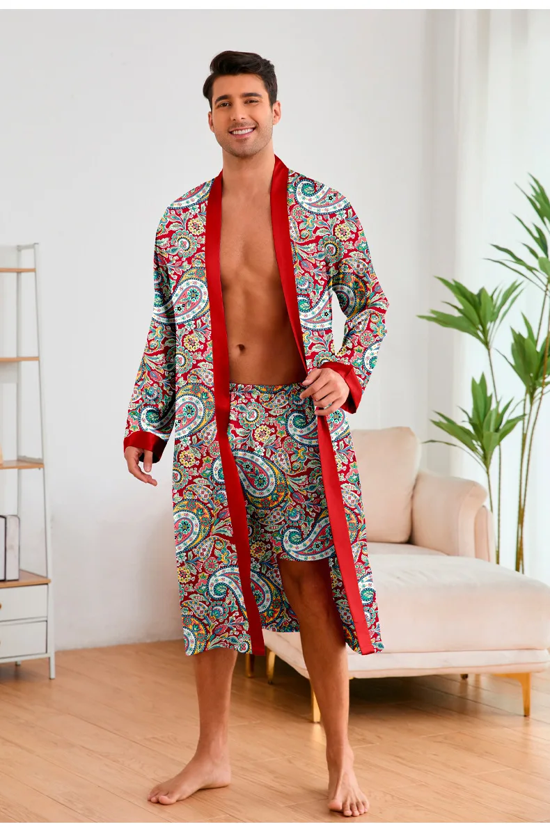 Conjunto de Albornoz de leopardo para hombre, 2 piezas, Kimono de | Ropa de hombre · Omeda.es - Imagen 6