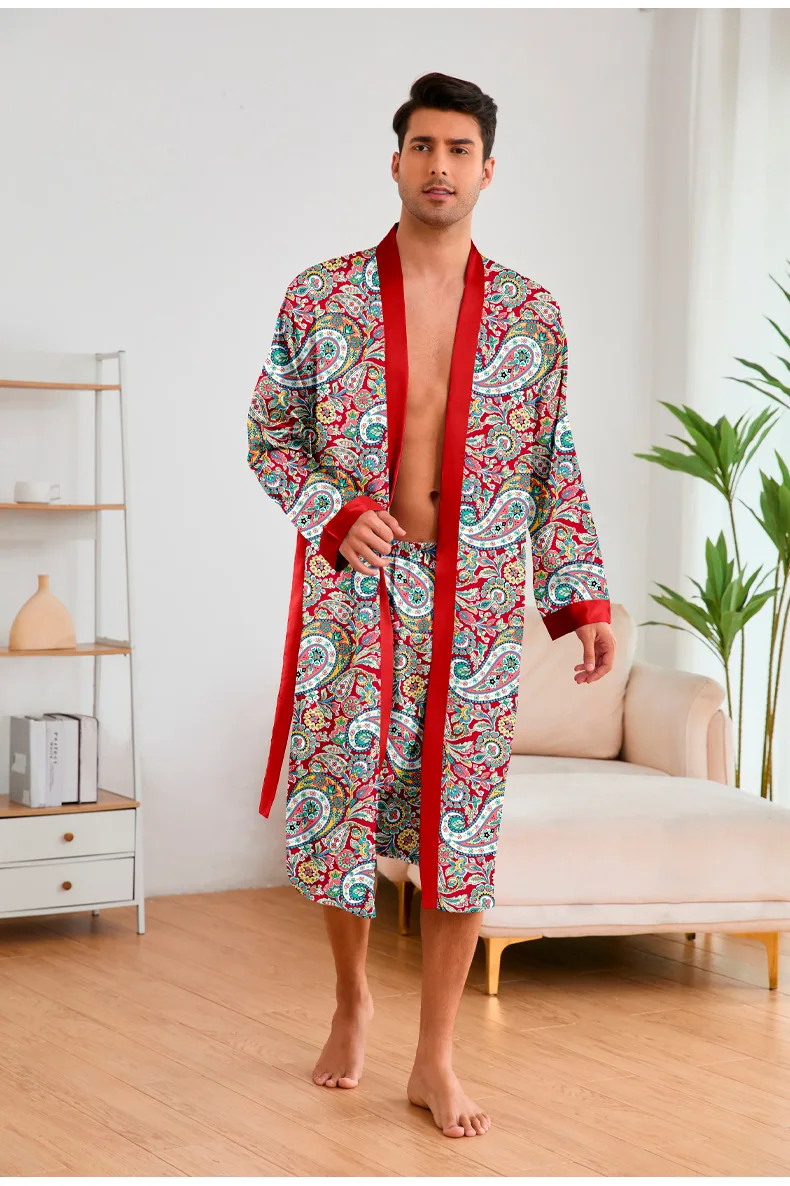 Conjunto de Albornoz de leopardo para hombre, 2 piezas, Kimono de | Ropa de hombre · Omeda.es - Imagen 7