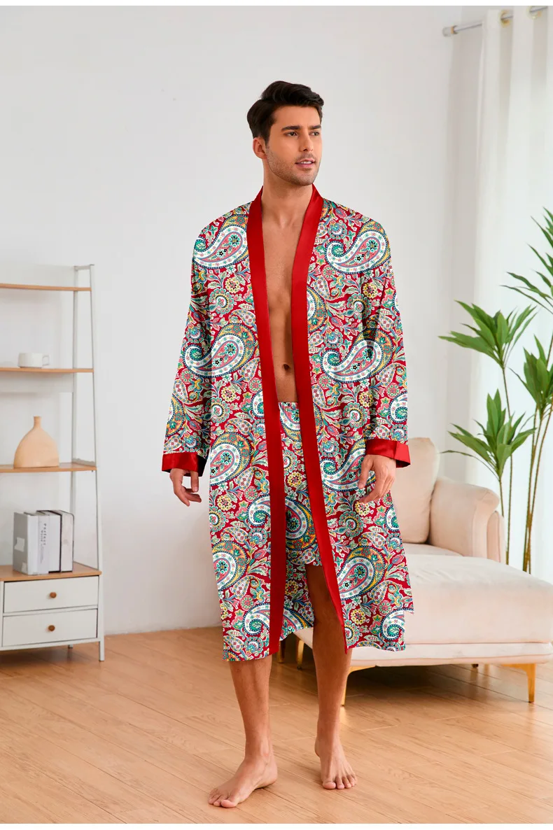 Conjunto de Albornoz de leopardo para hombre, 2 piezas, Kimono de | Ropa de hombre · Omeda.es - Imagen 8