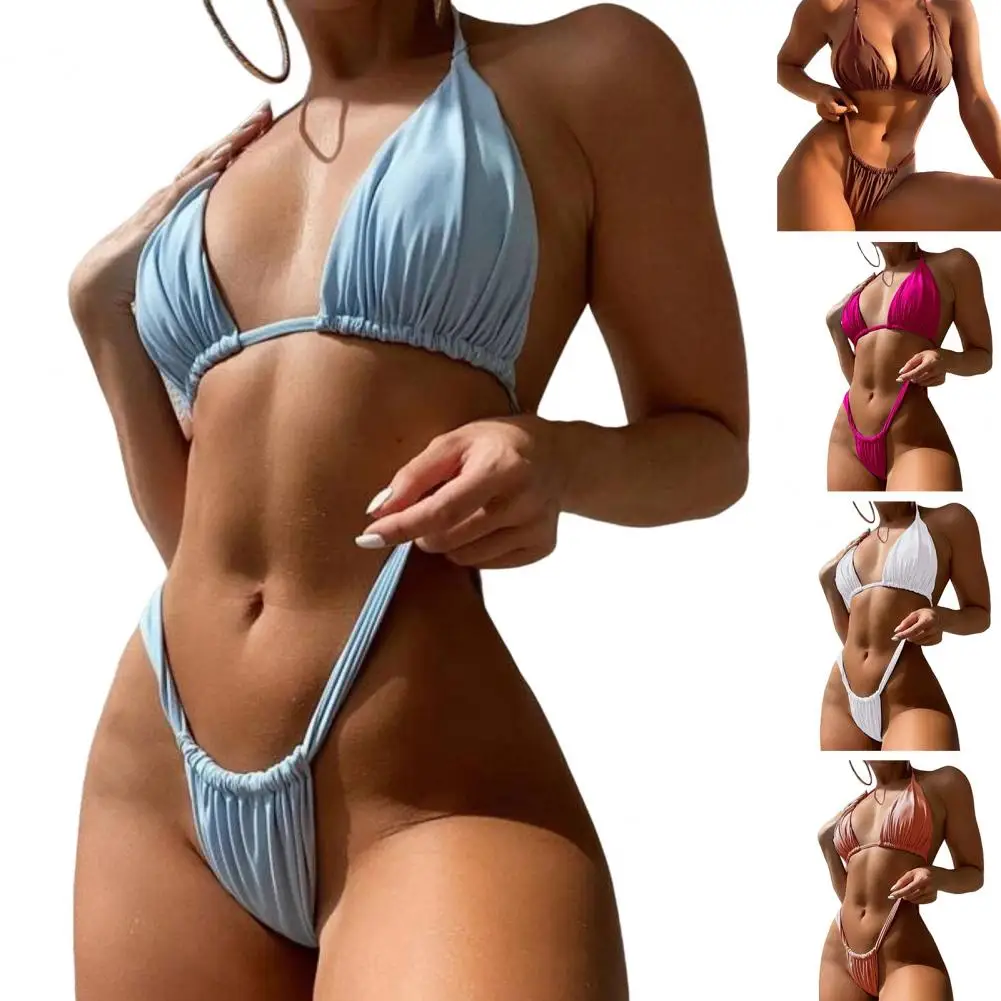 Conjunto de Bikini plisado de corte bajo para mujer, ropa de baño | Ropa de mujer · Omeda.es - Imagen 29