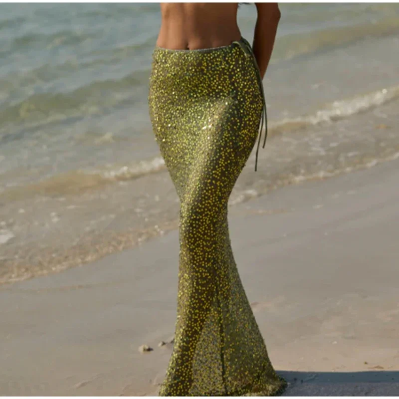 Conjunto de falda larga con Top corto de lentejuelas para mujer, Tops | Ropa de mujer · Omeda.es - Imagen 7