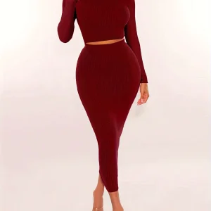 Conjunto de faldas de manga larga para mujer, Top corto, vestido de | Ropa de mujer · Omeda.es