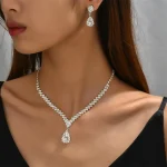 Conjunto de joyas con diamantes de imitación para mujer, collar con | Accesorios de moda · Omeda.es