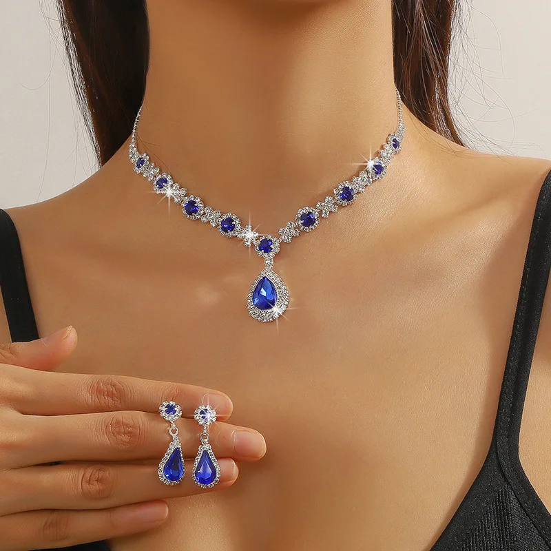 Conjunto de joyas con diamantes de imitación para mujer, collar con | Accesorios de moda · Omeda.es - Imagen 10