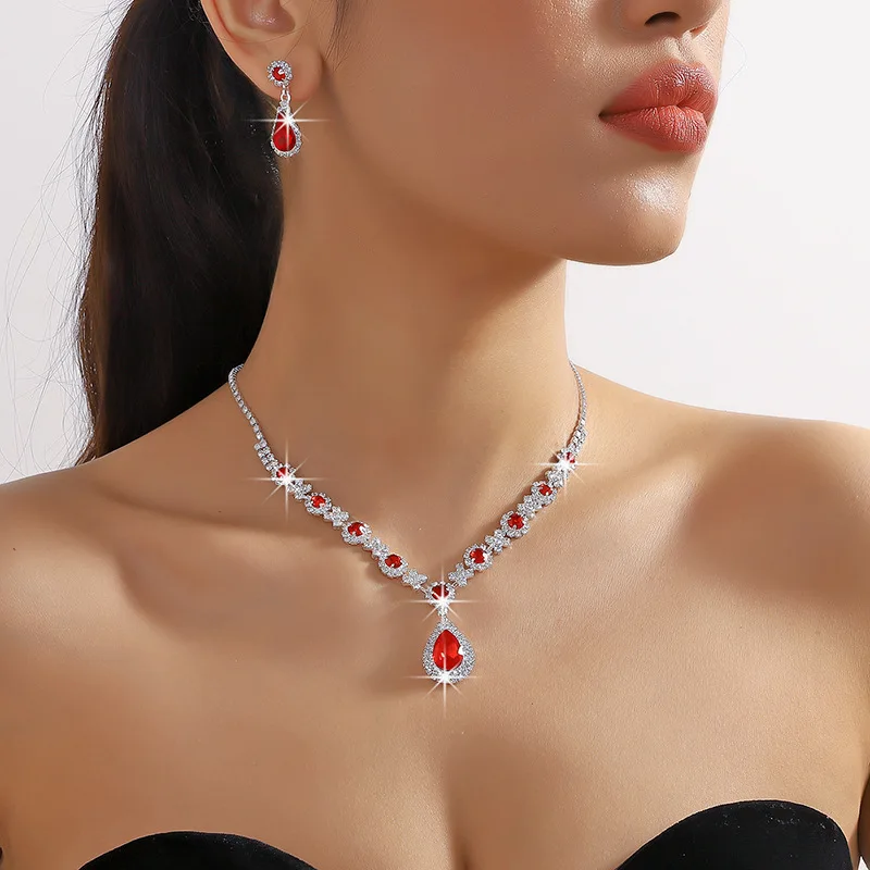 Conjunto de joyas con diamantes de imitación para mujer, collar con | Accesorios de moda · Omeda.es - Imagen 16