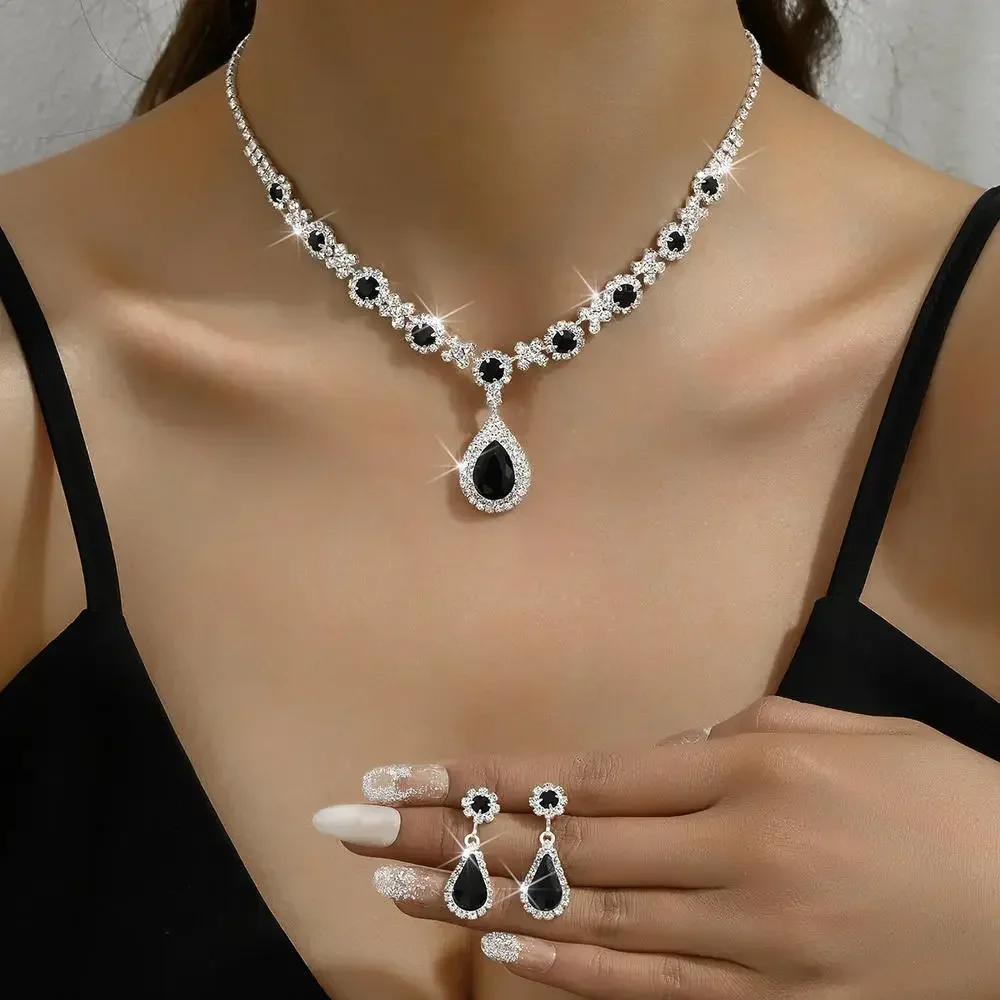 Conjunto de joyas con diamantes de imitación para mujer, collar con | Accesorios de moda · Omeda.es - Imagen 26