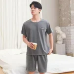 Conjunto de pijama para hombre, pantalones cortos de algodón de manga | Ropa de hombre · Omeda.es