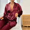 Conjunto de pijama de seda satinada para mujer, ropa de dormir de | Ropa de mujer · Omeda.es
