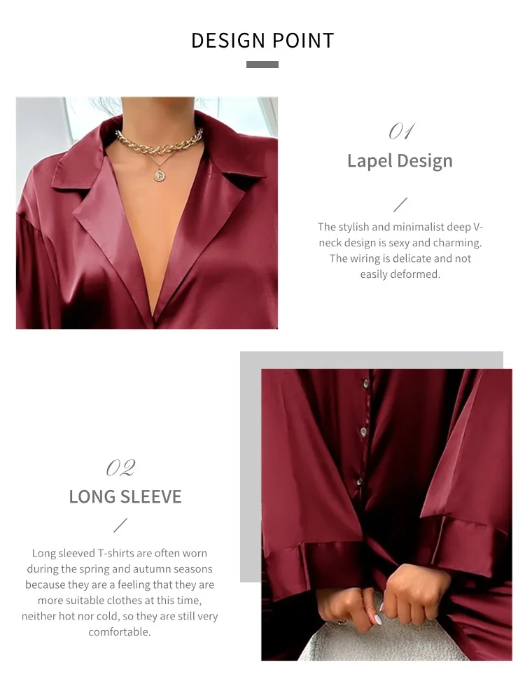 Conjunto de pijama de seda satinada para mujer, ropa de dormir de | Ropa de mujer · Omeda.es - Imagen 10