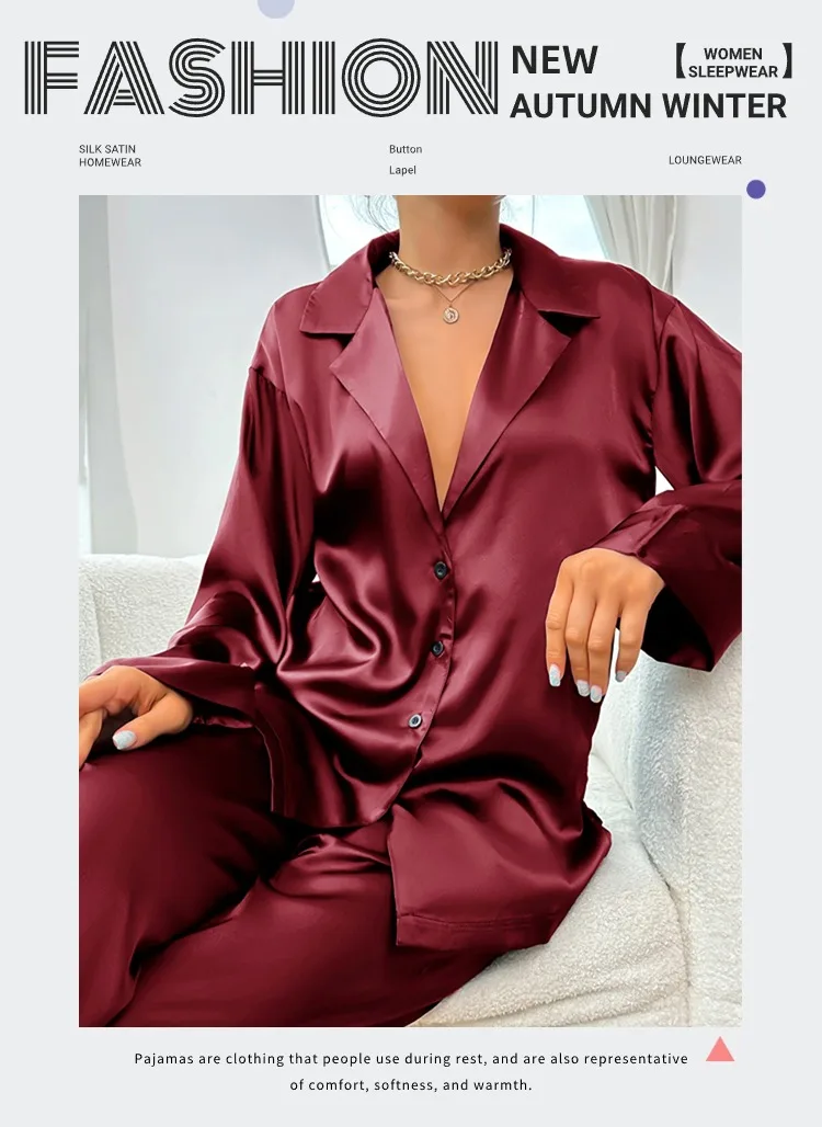 Conjunto de pijama de seda satinada para mujer, ropa de dormir de | Ropa de mujer · Omeda.es - Imagen 2