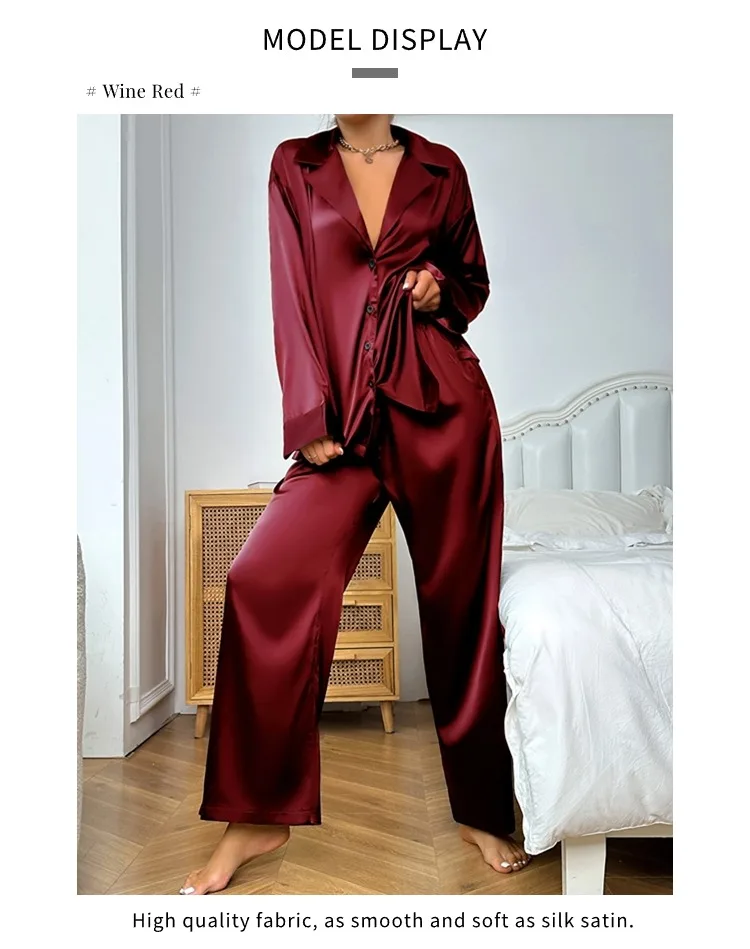 Conjunto de pijama de seda satinada para mujer, ropa de dormir de | Ropa de mujer · Omeda.es - Imagen 5