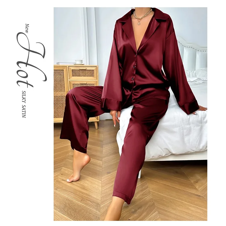 Conjunto de pijama de seda satinada para mujer, ropa de dormir de | Ropa de mujer · Omeda.es - Imagen 6