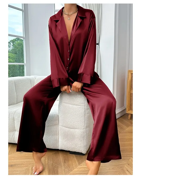 Conjunto de pijama de seda satinada para mujer, ropa de dormir de | Ropa de mujer · Omeda.es - Imagen 7