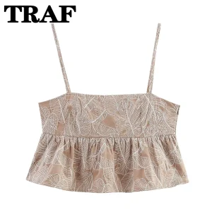 Conjuntos de pantalones de dos piezas para mujer, Top corto bordado a | Ropa de mujer · Omeda.es