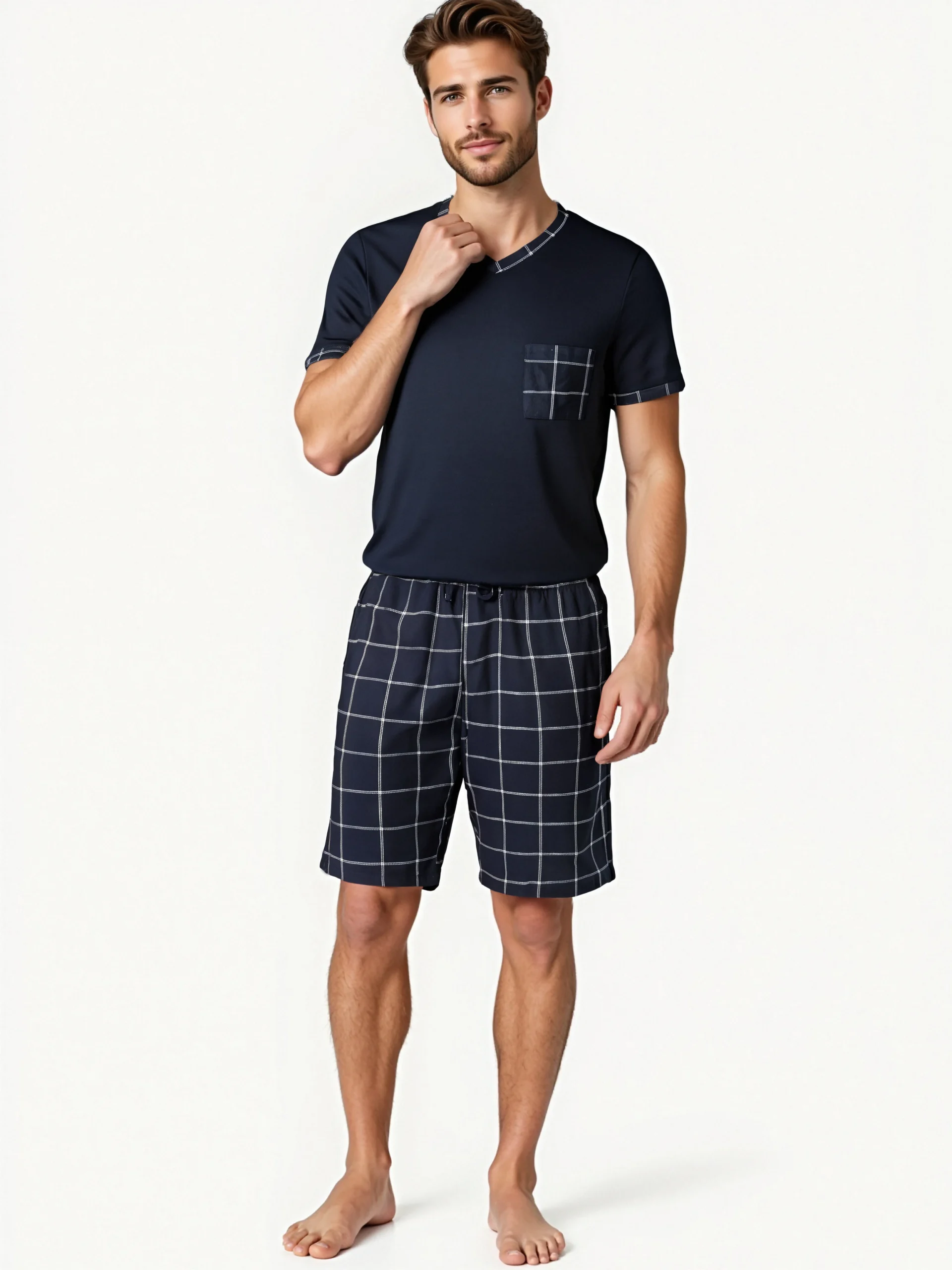 Conjuntos de pijamas para hombre, pijamas a cuadros de manga corta | Ropa de hombre · Omeda.es - Imagen 10