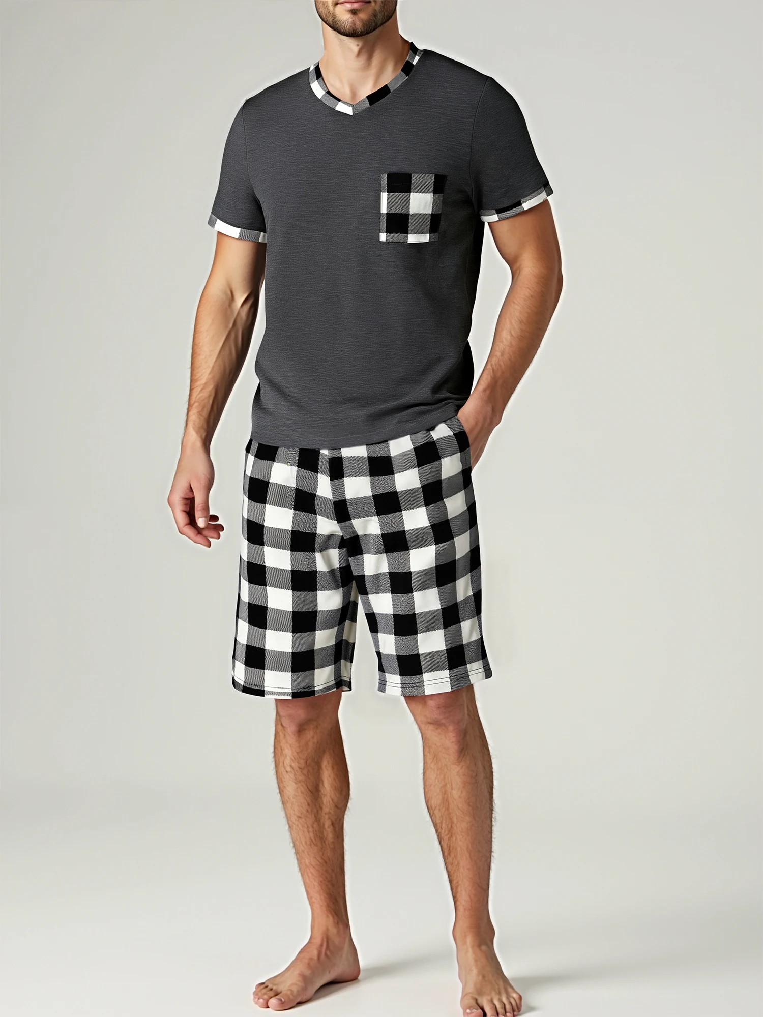 Conjuntos de pijamas para hombre, pijamas a cuadros de manga corta | Ropa de hombre · Omeda.es - Imagen 3