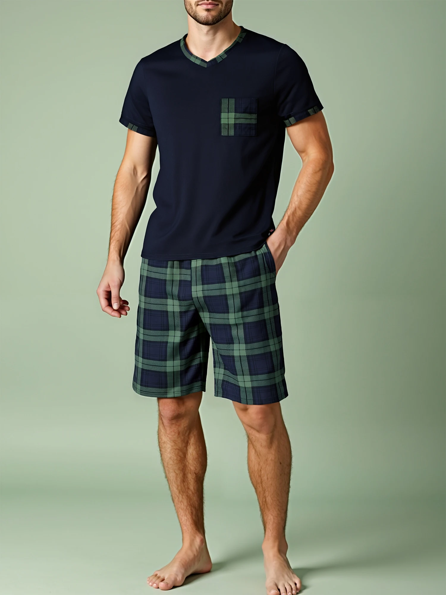 Conjuntos de pijamas para hombre, pijamas a cuadros de manga corta | Ropa de hombre · Omeda.es - Imagen 5