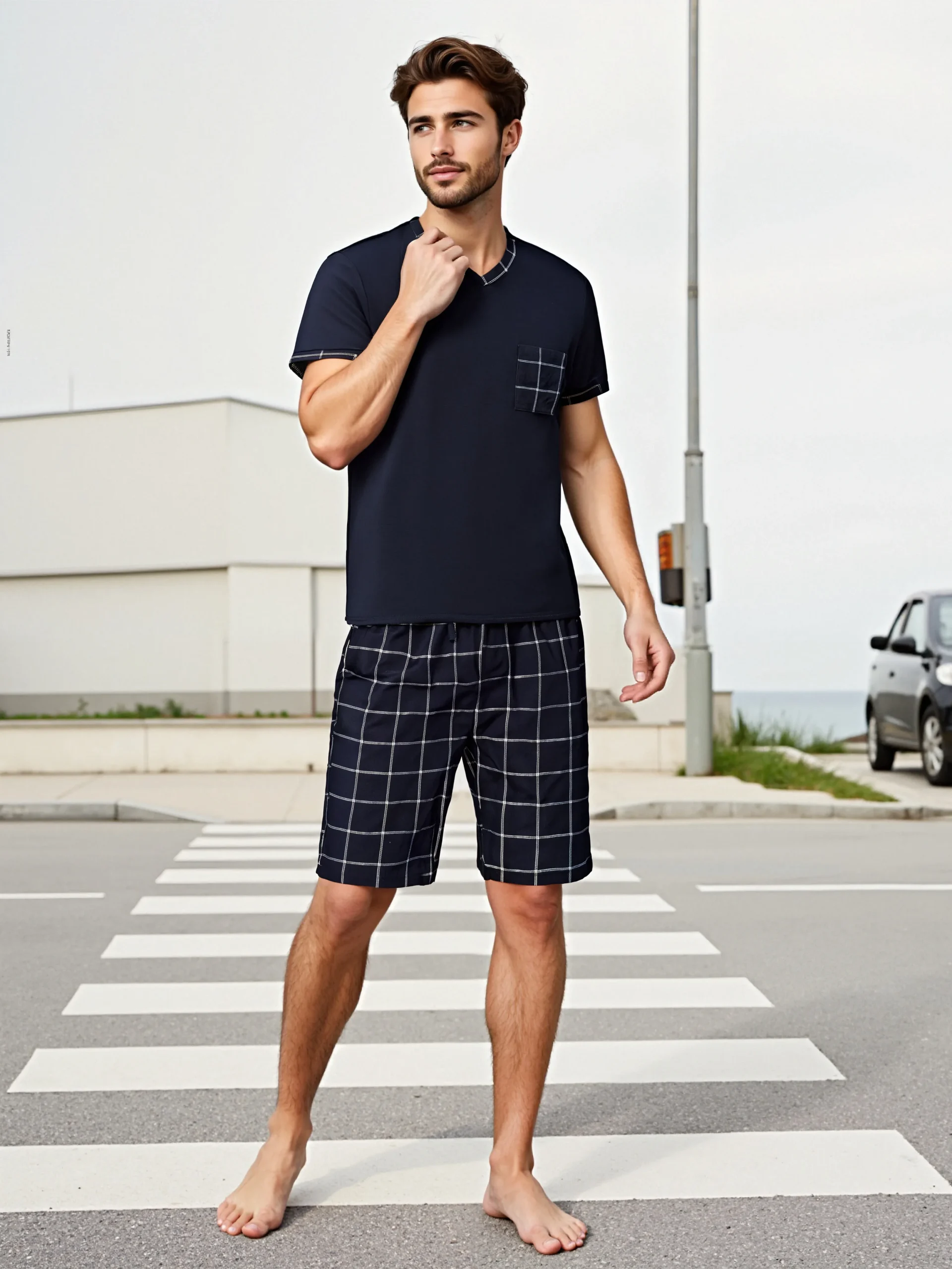 Conjuntos de pijamas para hombre, pijamas a cuadros de manga corta | Ropa de hombre · Omeda.es - Imagen 8