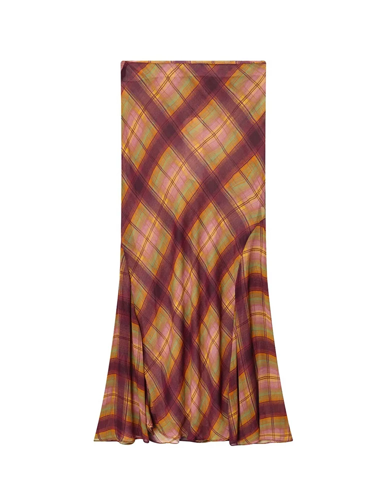 Faldas de cintura alta para mujer, faldas con estampado a cuadros con | Ropa de mujer · Omeda.es